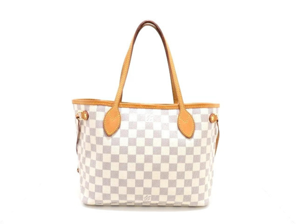 LOUIS VUITTON Neverfull Damier Azur White Tote Bag